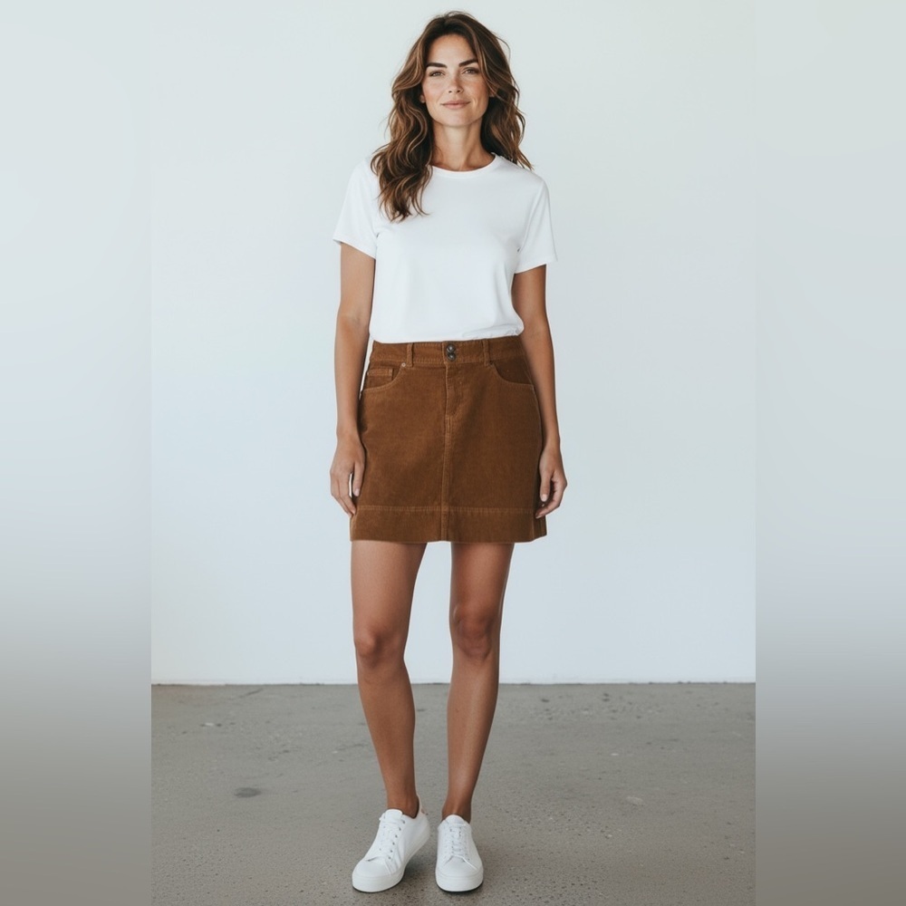 PATAGONIA Women's Corduroy Organic Cotton Style 58466 Size 8 Brown 32 x 16 Skirt